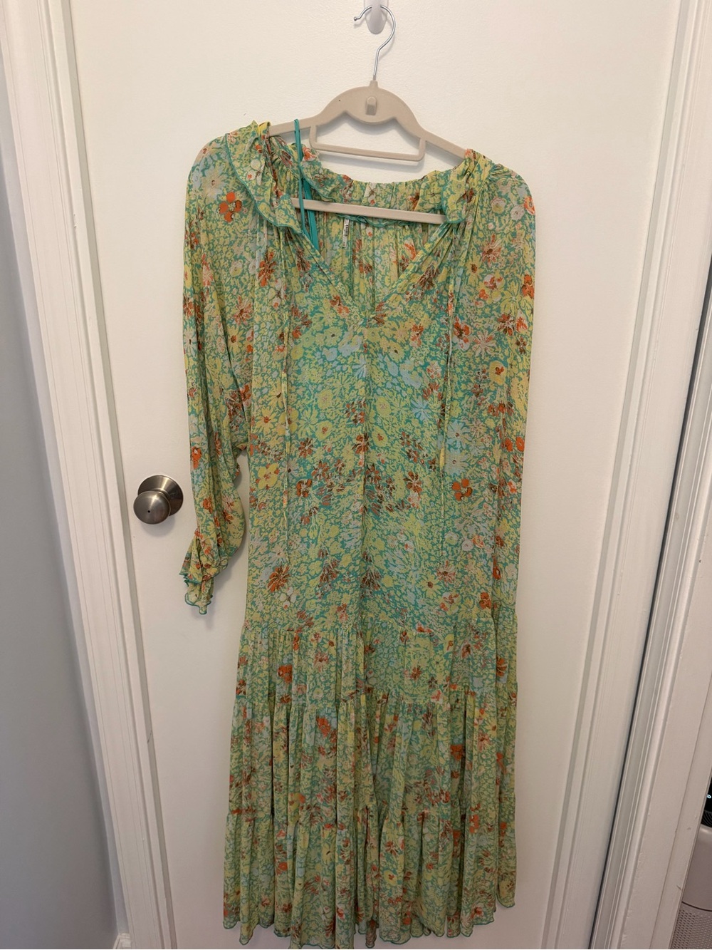 Free People Mint Green Floral Maxi Dress
